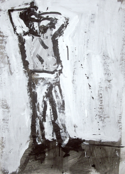 Dave In Corner Original Painting Portrait Made With Ink And Acrylic